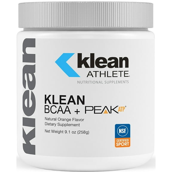 Klean ATHLETE Klean BCAA   PEAK ATP | Amino Acid Supplement for Muscle Building, Workout Recovery, and Lean Muscle | 9.1 Ounces | Natural Orange Flavor