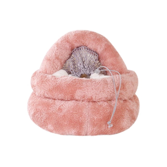 Cama redonda para gatos de felpa suave con capucha para perros y gatos, piel sintética Rosa Zulema felpa gatos perros cama