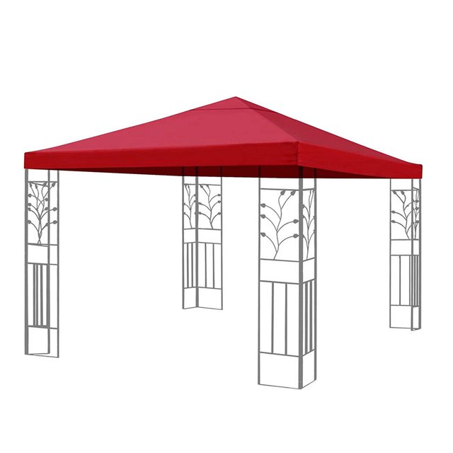 Dalazy Toit de Gazebo de Remplacement pour Parasol de Patio Extérieur, Housse Imperméable en Polyester, Auvent Pare-Soleil, Rouge Vin