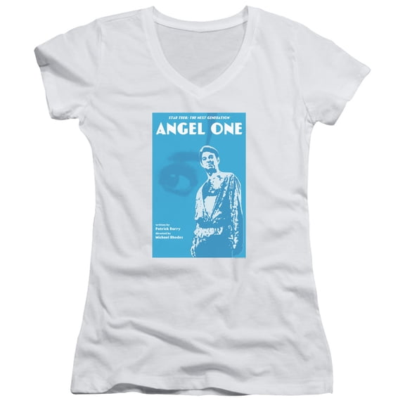 Star Trek Tng Season 1 Episode 14 Junior Women's V-Neck T-Shirt White