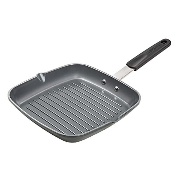 Samuel weten hoorbaar MasterPan MasterPan Grill pan with stainless steel chef's handle, Silicone  handle cover, Ilag xeradur 2 ceramic non-stick coating, Induction base, 10  inches (25 centimeter) - Walmart.com