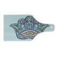 thumbnail image 2 of Hamsa Cutting Board, Spring Nature Inspired Design Positive Doodle Lily Bloom Print, Decorative Tempered Glass Cutting and Serving Board, Wine Bottle Shape, Blue Pink Green, by Ambesonne, 2 of 5