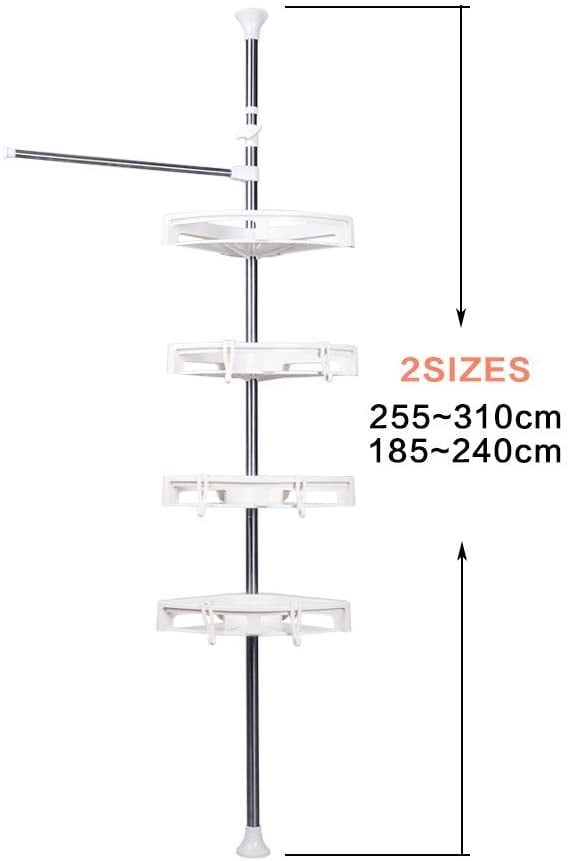 Bathroom Shower Corner Caddy Tension Pole Storage Rack 4Tier Bathtub