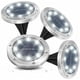 thumbnail image 1 of Paquete de 4 luces LED solares para jardín, luz blanca fría de 6000 K, resistente al agua IP65, foco empotrado para iluminación de suelo en exteriores, 1 of 5