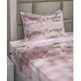 thumbnail image 2 of Ambesonne Flower Fitted & Top Sheet Set with Sham, Tender Floral Branch Water, Pale Pink Fern Green, 2 of 4