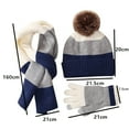 thumbnail image 2 of Kids Knit Hat Scarf Gloves Set Ear Flap Beanies Cap Long Scarf Mittens Toddler Winter Cold Weather Sets, 2 of 7