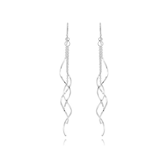 Long Vine Spiral Slide Dangle Earrings in 925 Sterling Silver | Cascading Spiral Earrings for Women | Stylish and Elegant Gift