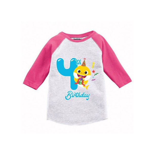 Baby Shark Doo 4th Birthday Shirt Long Sleeve Baby Shark Birthday Tee For 4 Years Old 4t Walmart Com
