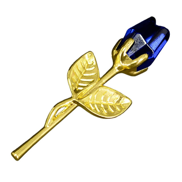 Blue Mini Crystal Flower Artificial Crystal Rose With Handcrafted Long Lasting Design For Wedding Feng Shui Home Office Gift 3.54X1.18In
