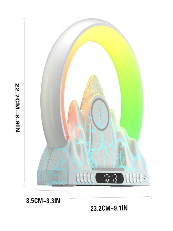Bluetooth Speaker 2023 Electronic Intelligent Alarm Clock Wireless Charger Sunrise Flame Mountain Bluetooth Audio Table Lamp Outdoor Speakers