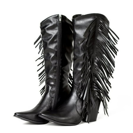 

asdoklhq Womens Boots Clearance Under $20 Vintage Boots For Pointed Toe High Boots Thick Heel Thin Denim High Rider Boots Western Boots Chunky Heel Boot