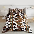 thumbnail image 2 of jejeloiu Rustic Farmhouse Cowhide Twin Comforter Sets,Vintage Aztec Geometric Bedding Set For Men Women Reversible 2-Piece, 2 of 8