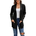 thumbnail image 1 of xiaxaixu Women Solid Color Knitted Cardigan, Long Sleeve Open Front Sweater, 1 of 7