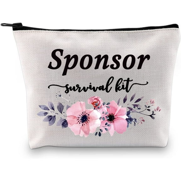 Sponsor Gift Sponsor Survival Kit Zipper Pouch Cosmetic Bag AA NA Addiction Recovery Gift For Sponsor