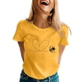 thumbnail image 1 of 2025 T-Shirts à Col Montant Printemps Été pour Femmes Imprimé Manches Courtes Ensemble T-Shirt Col Rond pour Femmes, 1 of 5