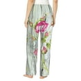thumbnail image 3 of Naloa Vintage Wood Background with Floral Print Women’s Ultra-Soft Comfy Pajama Lounge Pants with Pockets & Drawstring, 3 of 8
