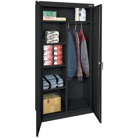 Sandusky 36 W x 72 H x 18 D Combination Storage Cabinet with Adjustable Shelves  Black