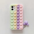 thumbnail image 2 of Macaron Silicone Case Compatible with iPhone 6/7 / 8, Cartoon Bear Rainbow Bubble Sensory Case with Cute Hook for Girls Teens (Macaron Green Purple), 2 of 4