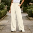thumbnail image 7 of Qingpeng Womens Wide Leg Sweatpants Drawstring Loose Lounge Pants with Pockets Petite Wide Leg Pants Work Casual Sweatpants, 7 of 7