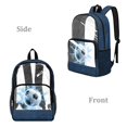 thumbnail image 2 of ZIATUBLES Clear Backpack Heavy Duty, Electric Soccer Ball Printed Fabric & PVC Transparent Bookbag with Reinforced Strap, Large Capacity See Through Backpack for School, Travel, 2 of 7