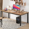 thumbnail image 3 of QinaQin Industrial Style Dining Table, 70.9-Inch/71-Inch Rectangular Wooden Table, Seats 4-6 People, Metal Frame, Rounded Corners, for Dining Room, Kitchen, Restaurant (Chairs Not Included), 3 of 8