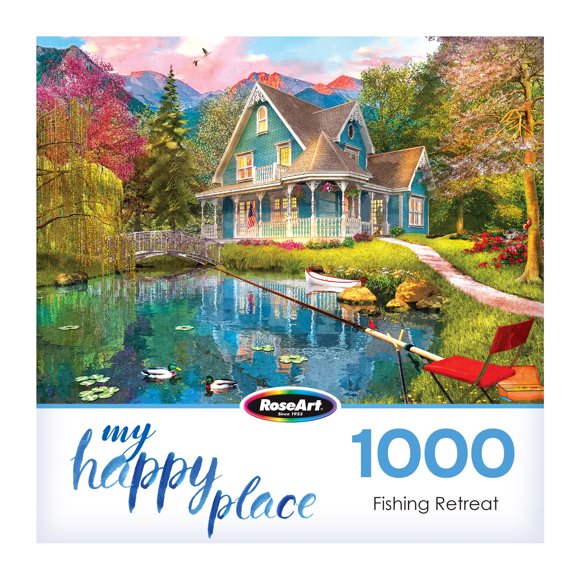 RoseArt - Lieux favoris 1000 pièces - retraite de pêche - Puzzle emboîtable pour adulte