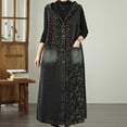 thumbnail image 4 of Taylonsss Womens Hooded Color Block Long Denim Vest Coat Dress Casual Layered Outfit, 4 of 6