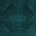 thumbnail image 1 of Ahgly Company Machine Washable Indoor Square Abstract Turquoise Blue Modern Area Rugs, 8' Square, 1 of 4