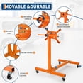 thumbnail image 3 of Support Moteur, Support Moteur Rotatif avec Construction en Acier Pliable, Base à 4 Roulettes et 4 Bras Réglables, Chariot Élévateur pour Réparation Automobile, 750 lbs Ou 1500 lbs, Orange Ou Rouge, 3 of 7