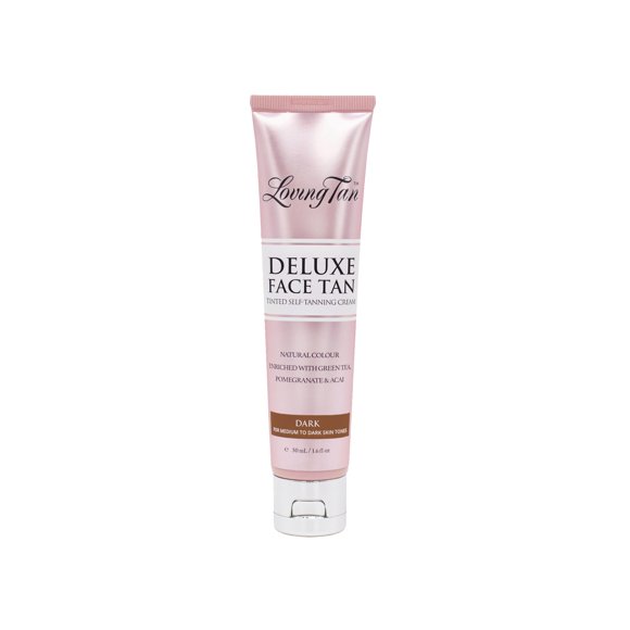 Autobronceador facial Loving Tan Deluxe Dark, 50 ml, libre de estrías