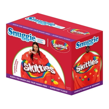 Snuggie the Original Wearable Blanket with Sleeves, Super Soft Fleece, One Size, Skittles