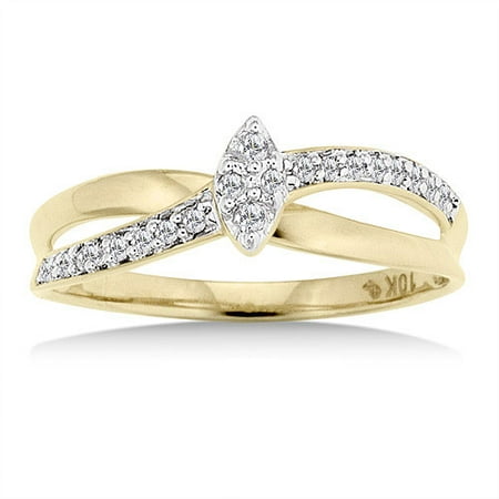 1/10 Carat Marquise-Shape Diamond and 10kt Yellow Gold Promise Ring