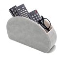 thumbnail image 1 of Organisateur de Télécommande avec Fond en Métal Stable pour Table Ou Bureau, Rangement en Cuir pour Télécommande TV avec 5 Compartiments Spacieux (Gris avec Fond en Métal), 1 of 7