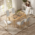 thumbnail image 3 of 7-Piece Farmhouse Dining Set Classic Rustic Table and 6 high-back design Chairs for Dining Room, Kitchen (Natural Wood Wash), 3 of 9