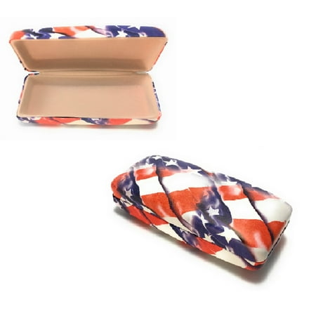 Mazzeo USA Flag Hard Shell Eyeglass Case for Reading Glasses and Small Sunglasses Perfect Gift for Patriot
