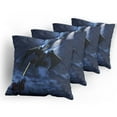 thumbnail image 5 of Ambesonne Galaxy Throw Pillow Cover 4 Pack, Spaceship Laser Beam, 18", Blue Black, 5 of 7