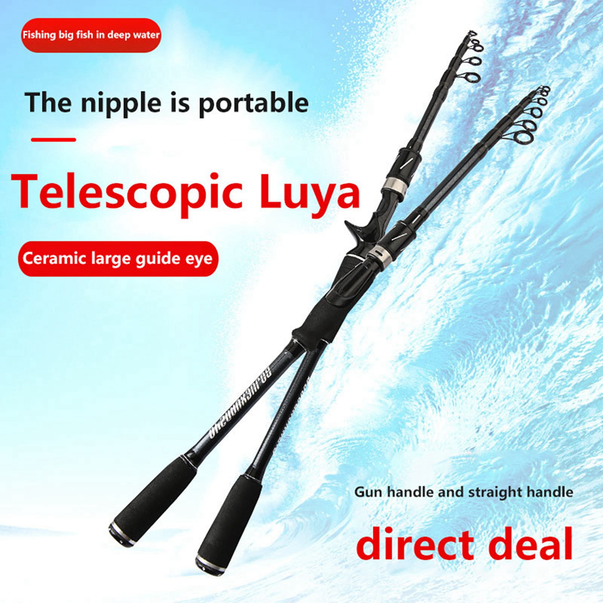COUTEXYI Portable Telescopic Fishing Rod, Carbon Fiber Fishing Pole for  Saltwater Freshwater Fishing, Durable Fishing Rod 