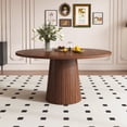 thumbnail image 2 of Round Dining Table for 6, LEGAHOME 55in Kitchen Dining Table with Storage, Wood Circle Pedestal Table for Dining Room, Walnut(Only Table), 2 of 9
