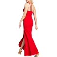 thumbnail image 2 of B DARLIN Womens Red Slitted Zippered Sleeveless Asymmetrical Neckline Maxi Party Sheath Dress 3\4, 2 of 2