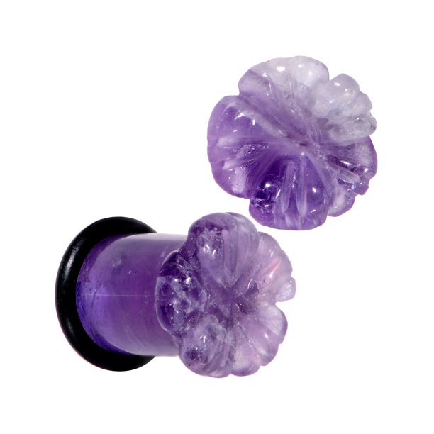 Body Candy Body Candy Womens 0G 2Pc Ear Plugs Purple Amethyst