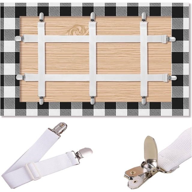 Pinces de Support pour Nappe à Sangle Dissimulée, Lot de 6, Élasticité Réglable, Pince de Nappe de Pique-Nique Intérieur Extérieur, Grande Pince pour Tables Épaisses, Housse de Banc, Fête Restaurant Camping VR Accessoires Essentiels