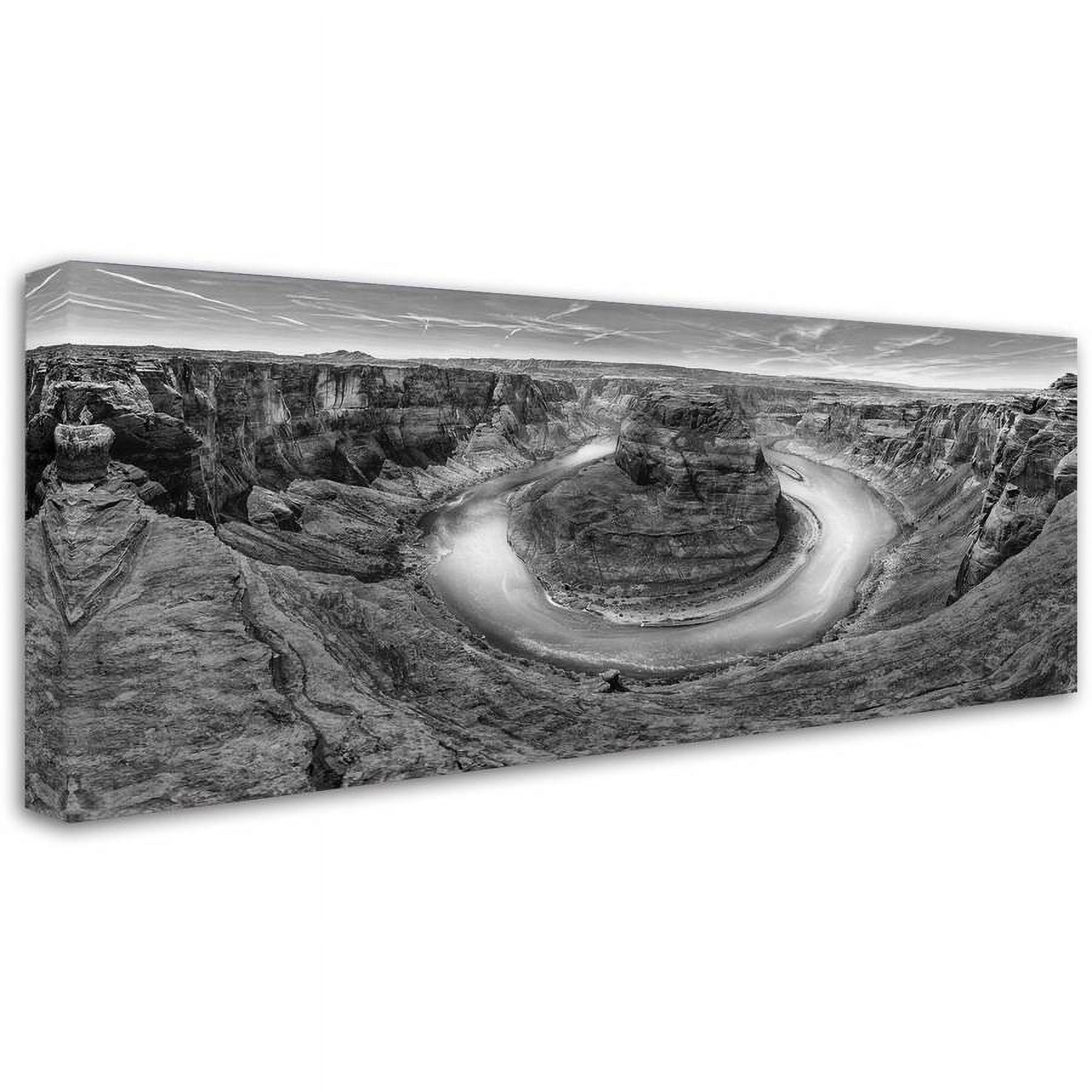 Trademark Fine Art "Horseshoe Bend BW" Canvas Art by Moises Levy