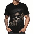 thumbnail image 6 of adaychics Men's Graphic T-Shirts Skeleton Printed Crewneck Casual T Shirts Regular Fit Top Clothes for Travel Dating Streetwear, 6 of 6