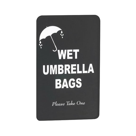 Glaro Wet Umbrella Bag Sign, 11 in Height, 7 in Width S117BK