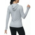 thumbnail image 3 of Weilanxin Women's UPF 50+ Sun Protection Hoodie SPF Shirt Long Sleeve Hiking Fishing Outdoor Shirt Lightweight Hoodie LightGrey S, 3 of 9