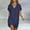 Navy, variant on Women's V-Neck Short Sleeve Loose T-Shirt Dress for Casual Summer Beach Wear