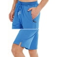 thumbnail image 4 of QPNGRP Men's Workout Stretch Shorts Casual Drawstring Elastic Zipper Pockets Lakeblue 34, 4 of 8