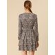thumbnail image 5 of Vestido Dobladillo Con Volantes Estampado De Leopardo Allegra K Manga Larga Rosa M, 5 of 6