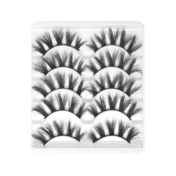 Unique Bargains 5 Pair Soft 3D False Eyelashes for Makeup Black 3D-11