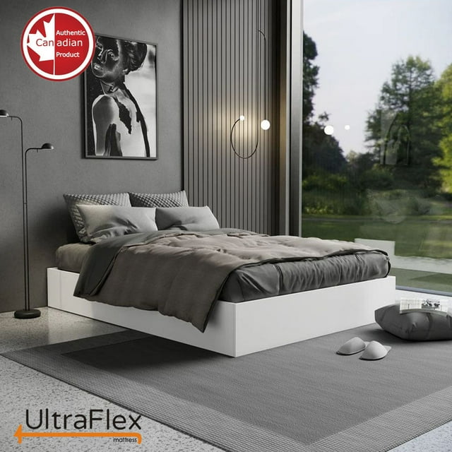 UltraFlex RADIANCE - High-Density Natural Blend CertiPUR-US® Certified Foam Encasing, Orthopedic Mattress With Multiple Spinal Support Zones (Made in Canada)- With Box Spring Foundation.